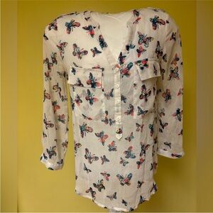 Butterfly Print Women's Top